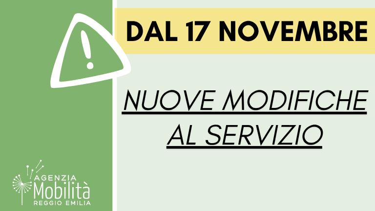 Modifiche di servizio Modifiche di servizio